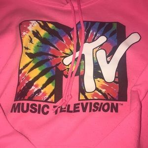 Bright pink MTV hoodie